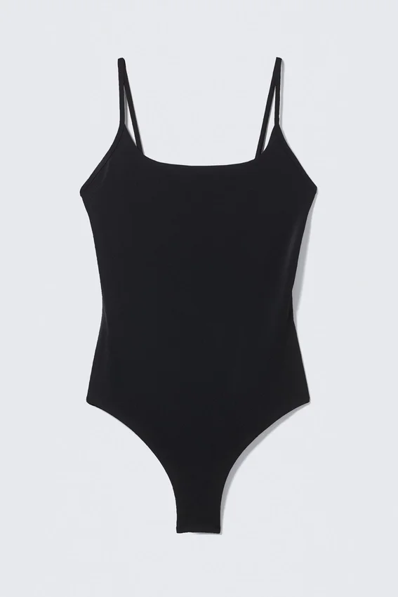 Square-Neck Swimsuit – Black Square-Neck Swimsuit – Black