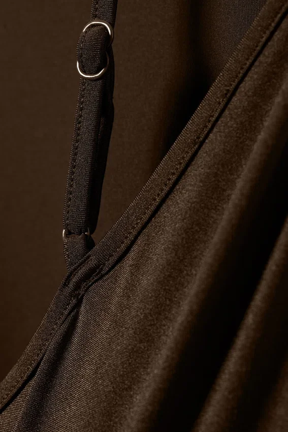 Square-Neck Swimsuit – Dark Brown Square-Neck Swimsuit – Dark Brown
