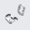 Stainless Steel Chain-Link Hoop Earrings – Silver Stainless Steel Chain-Link Hoop Earrings – Silver