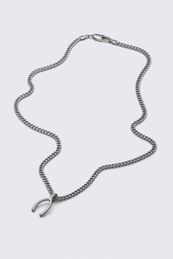 Stainless Steel Pendant Chain Necklace – Silver Stainless Steel Pendant Chain Necklace – Silver