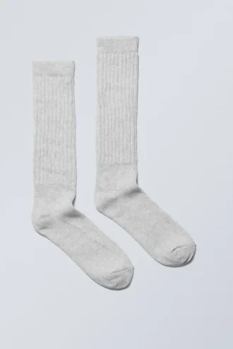 State Slouch Socks – Grey Melange