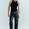 Straight Leg Leather Trousers – Black Straight Leg Leather Trousers – Black