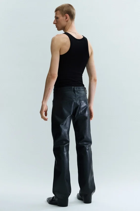 Straight Leg Leather Trousers – Black Straight Leg Leather Trousers – Black
