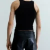 Straight Leg Leather Trousers – Black Straight Leg Leather Trousers – Black