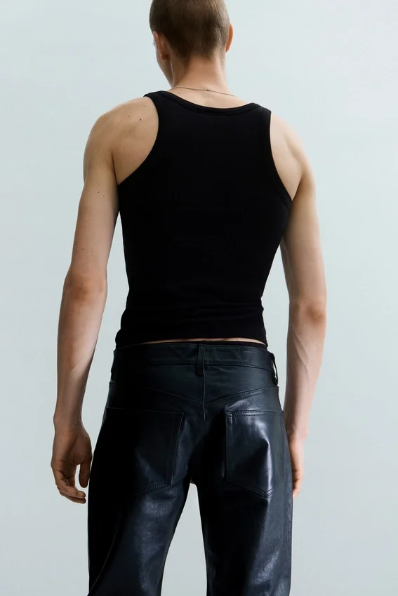 Straight Leg Leather Trousers – Black Straight Leg Leather Trousers – Black