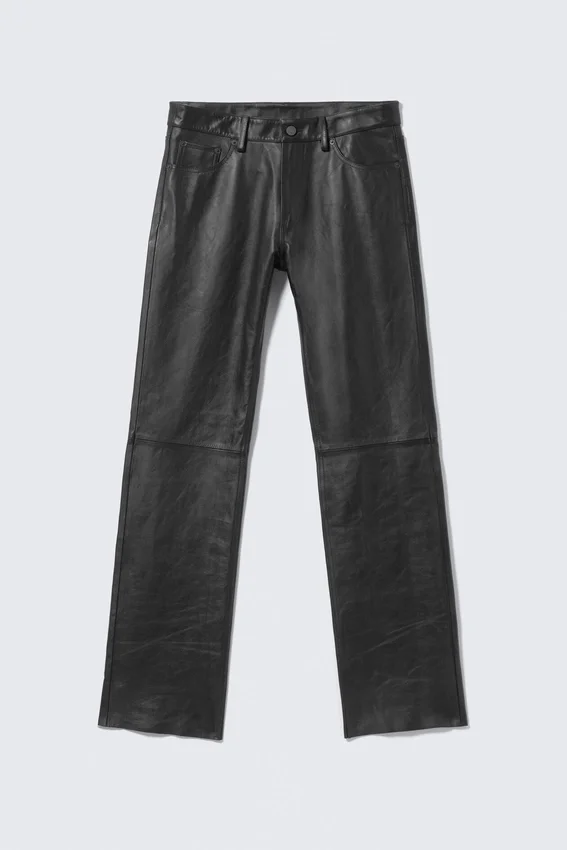 Straight Leg Leather Trousers – Black Straight Leg Leather Trousers – Black
