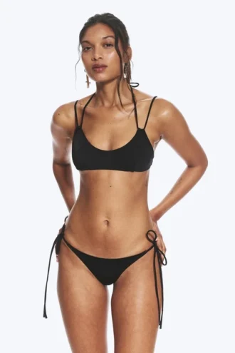 Strappy Bikini Bottoms – Black