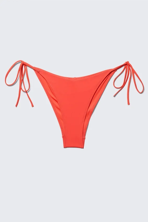 Strappy Bikini Bottoms – Bright Red Strappy Bikini Bottoms – Bright Red