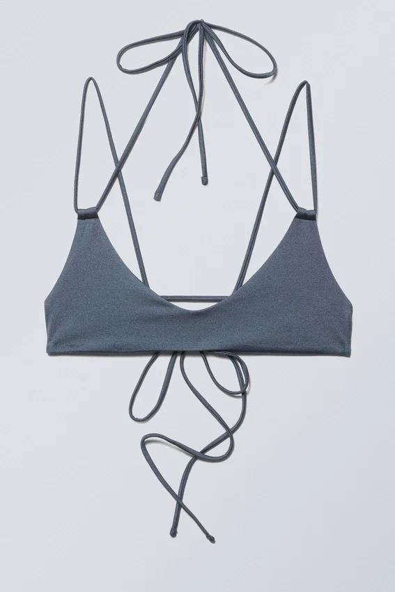 Strappy Bikini Top – Blue Shimmer Strappy Bikini Top – Blue Shimmer