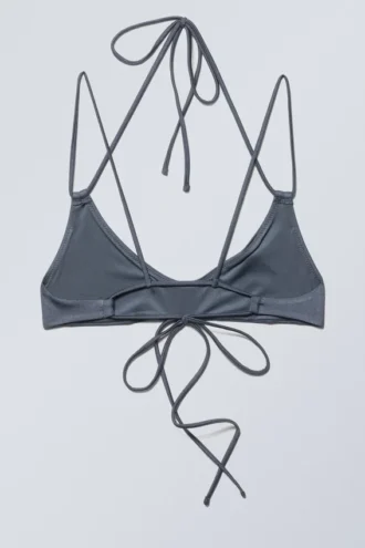 Strappy Bikini Top – Blue Shimmer