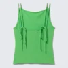Strappy Boat-Neck Jersey Tank Top – Bright Green Strappy Boat-Neck Jersey Tank Top – Bright Green