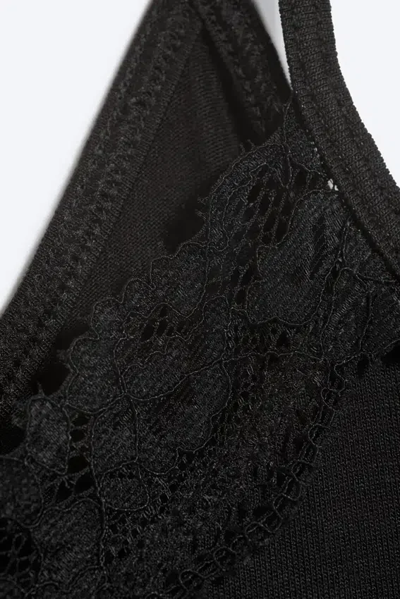 Strappy Laced Camisole – Black Strappy Laced Camisole – Black