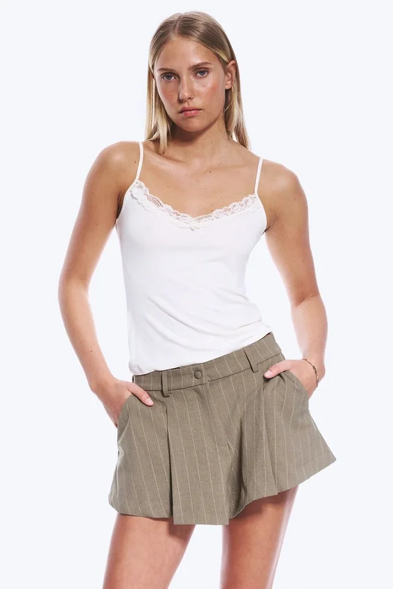 Strappy Laced Camisole – Off-White Strappy Laced Camisole – Off-White