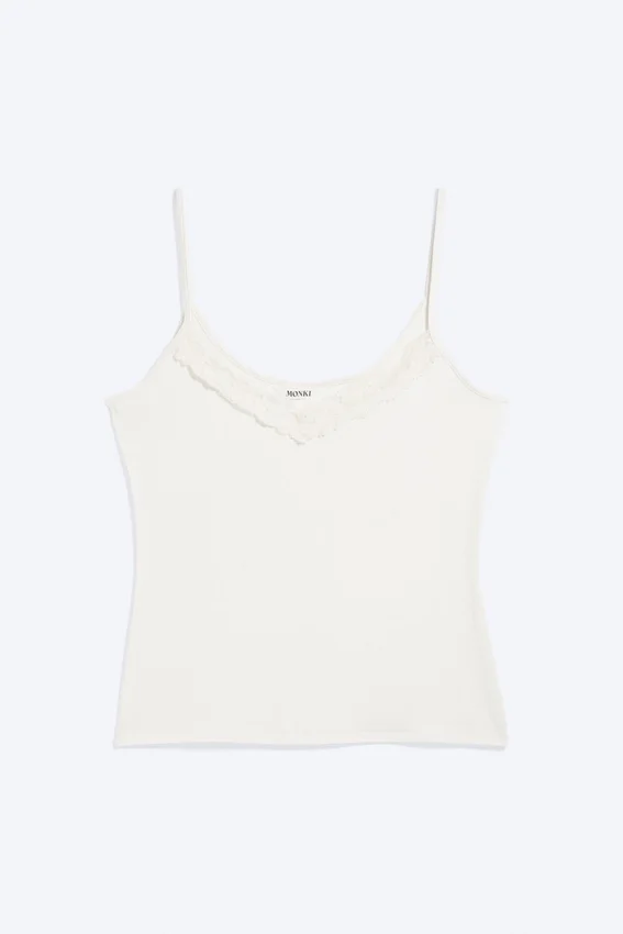 Strappy Laced Camisole – Off-White Strappy Laced Camisole – Off-White