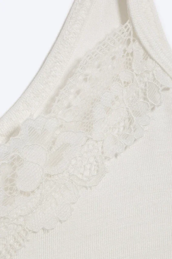 Strappy Laced Camisole – Off-White Strappy Laced Camisole – Off-White