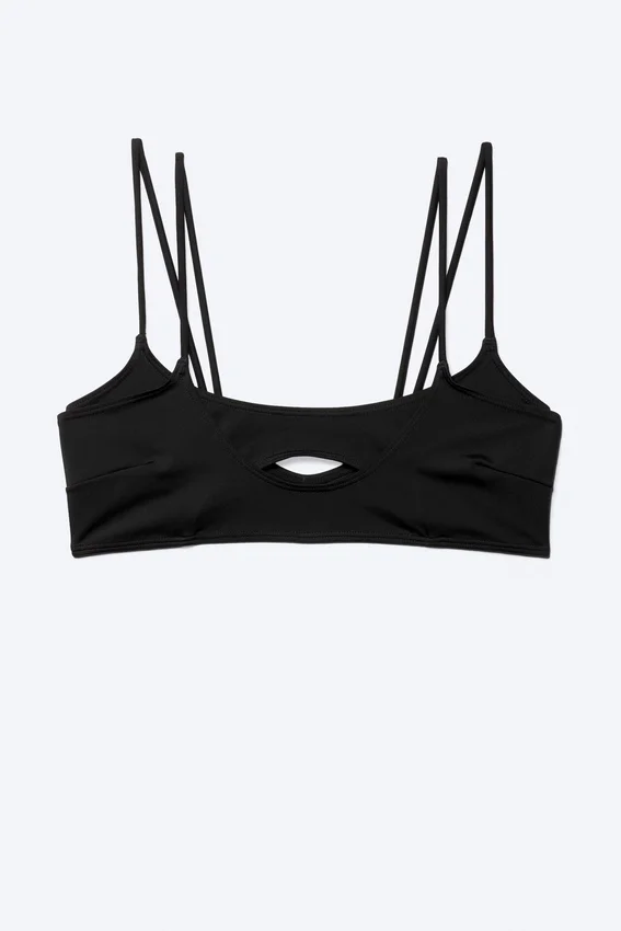 Strappy Layered Bikini Top – Black Strappy Layered Bikini Top – Black