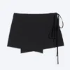 Strappy Mini Wrap Skirt – Black Strappy Mini Wrap Skirt – Black