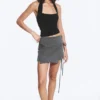 Strappy Mini Wrap Skirt – Dark Grey Melange Strappy Mini Wrap Skirt – Dark Grey Melange