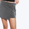 Strappy Mini Wrap Skirt – Dark Grey Melange Strappy Mini Wrap Skirt – Dark Grey Melange