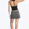 Strappy Mini Wrap Skirt – Dark Grey Melange Strappy Mini Wrap Skirt – Dark Grey Melange