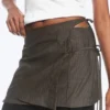 Strappy Mini Wrap Skirt – Dark Mole Strappy Mini Wrap Skirt – Dark Mole