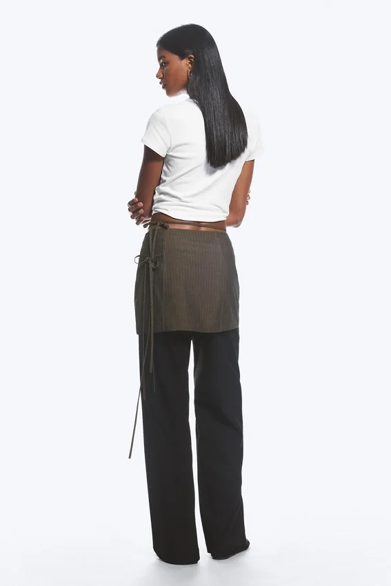 Strappy Mini Wrap Skirt – Dark Mole Strappy Mini Wrap Skirt – Dark Mole
