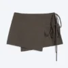 Strappy Mini Wrap Skirt – Dark Mole Strappy Mini Wrap Skirt – Dark Mole