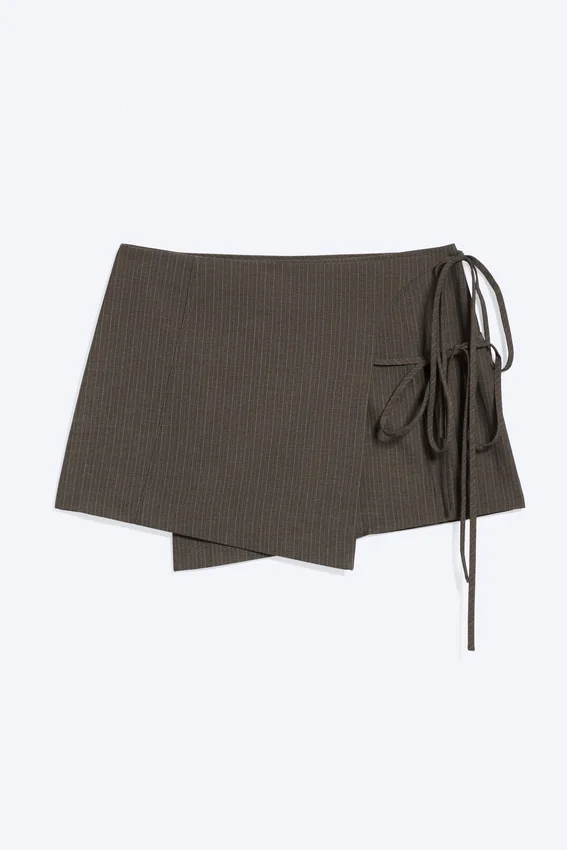 Strappy Mini Wrap Skirt – Dark Mole Strappy Mini Wrap Skirt – Dark Mole