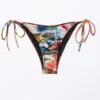 Strappy Printed Bikini Bottoms – Multicoloured – Abstract Bloom Strappy Printed Bikini Bottoms – Multicoloured – Abstract Bloom