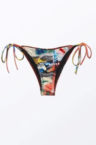Strappy Printed Bikini Bottoms – Multicoloured – Abstract Bloom