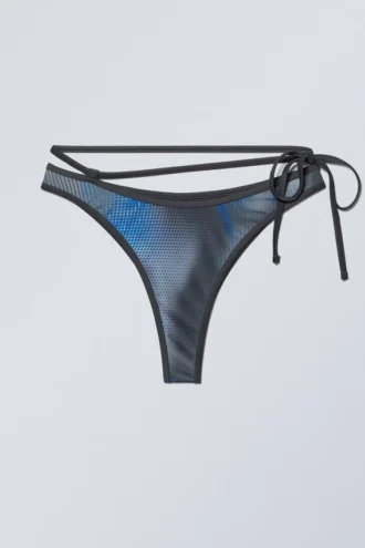 Strappy Printed Bikini Bottoms – Speed Blue