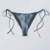 Strappy Printed Bikini Bottoms – Striped Dark Blue Strappy Printed Bikini Bottoms – Striped Dark Blue
