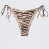 Strappy Printed Bikini Bottoms – Tiger-Striped Strappy Printed Bikini Bottoms – Tiger-Striped