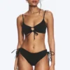 Strappy Side Tie Bikini Bottoms – Black Strappy Side Tie Bikini Bottoms – Black