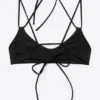 Strappy Tie-Back Bikini Top – Black Strappy Tie-Back Bikini Top – Black