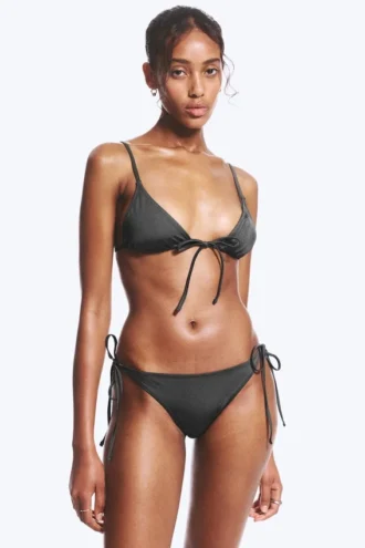 Strappy Tie Bikini Bottoms – Dark Grey