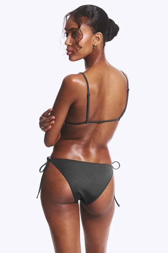Strappy Tie Bikini Bottoms – Dark Grey Strappy Tie Bikini Bottoms – Dark Grey