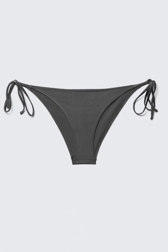 Strappy Tie Bikini Bottoms – Dark Grey Strappy Tie Bikini Bottoms – Dark Grey