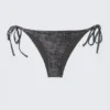 Strappy Tie Bikini Bottoms – Printed Dark Grey Strappy Tie Bikini Bottoms – Printed Dark Grey