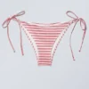 Strappy Tie Bikini Bottoms – Red Multi Stripe Strappy Tie Bikini Bottoms – Red Multi Stripe