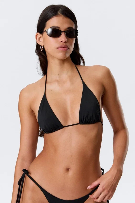 Strappy Triangle Bikini Top – Black Strappy Triangle Bikini Top – Black