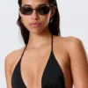 Strappy Triangle Bikini Top – Black Strappy Triangle Bikini Top – Black