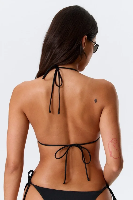 Strappy Triangle Bikini Top – Black Strappy Triangle Bikini Top – Black