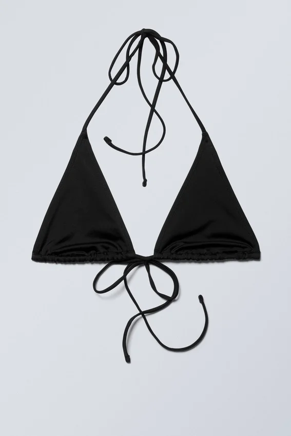 Strappy Triangle Bikini Top – Black Strappy Triangle Bikini Top – Black