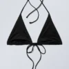 Strappy Triangle Bikini Top – Black Strappy Triangle Bikini Top – Black