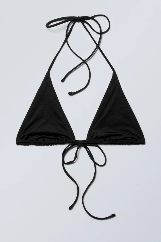 Strappy Triangle Bikini Top – Black Strappy Triangle Bikini Top – Black