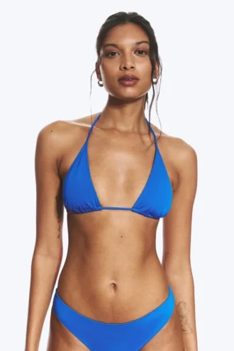 Strappy Triangle Bikini Top – Bright Blue