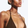 Strappy Triangle Bikini Top – Dark Brown Strappy Triangle Bikini Top – Dark Brown