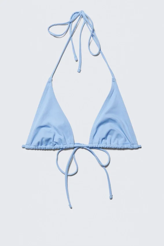 Strappy Triangle Bikini Top – Light Blue Strappy Triangle Bikini Top – Light Blue