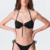 Strappy Wired Halter Bikini Top – Black Strappy Wired Halter Bikini Top – Black